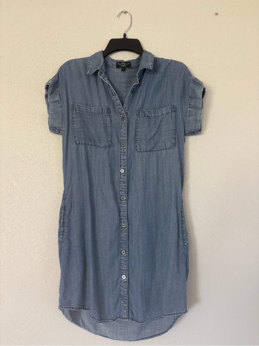 Velvet Heart Light Wash Denim Shirt Dress - Blue